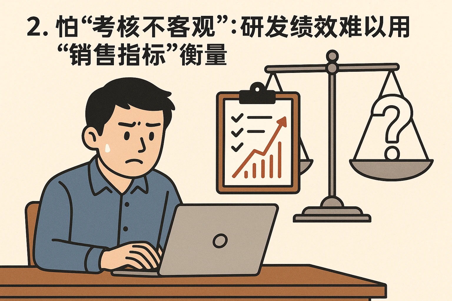 2. 怕“考核不客观”：研发绩效难以用“销售指标”衡量