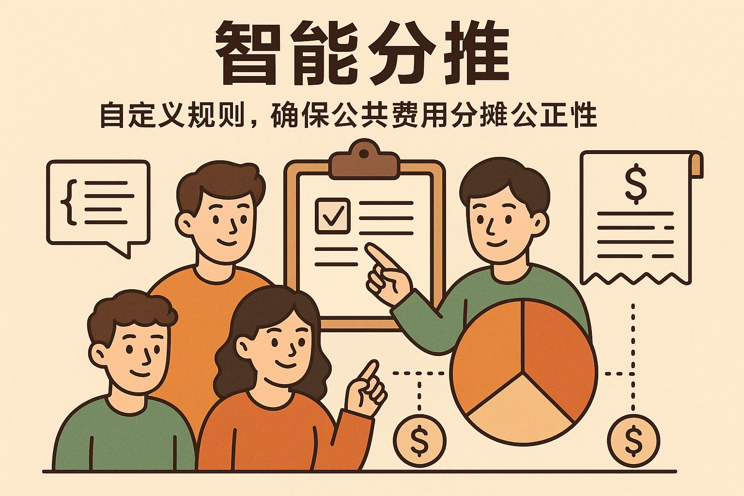 2. 智能分摊：自定义规则，确保公共费用分摊公正性