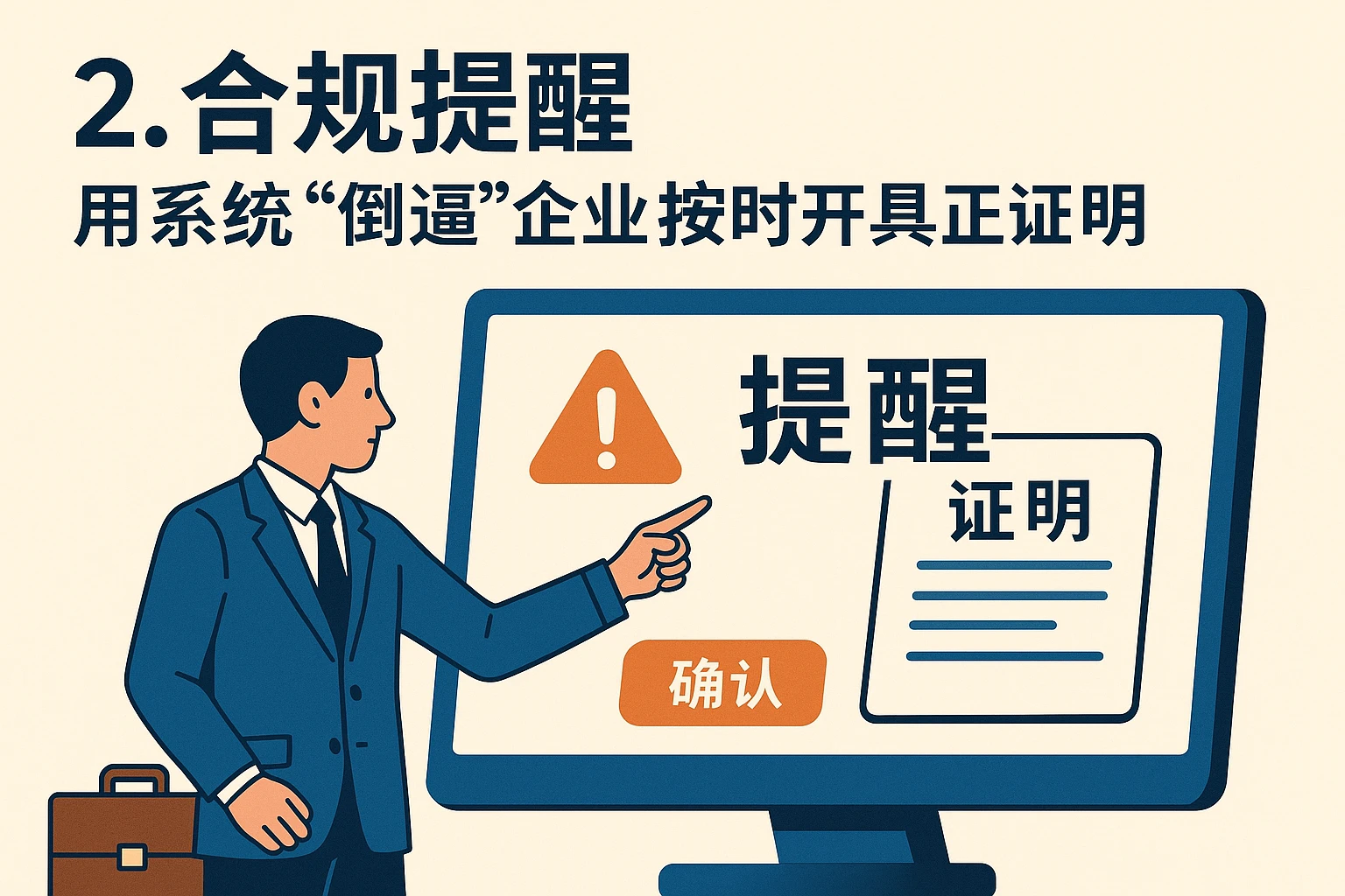 2. 合规提醒：用系统“倒逼”企业按时开具证明