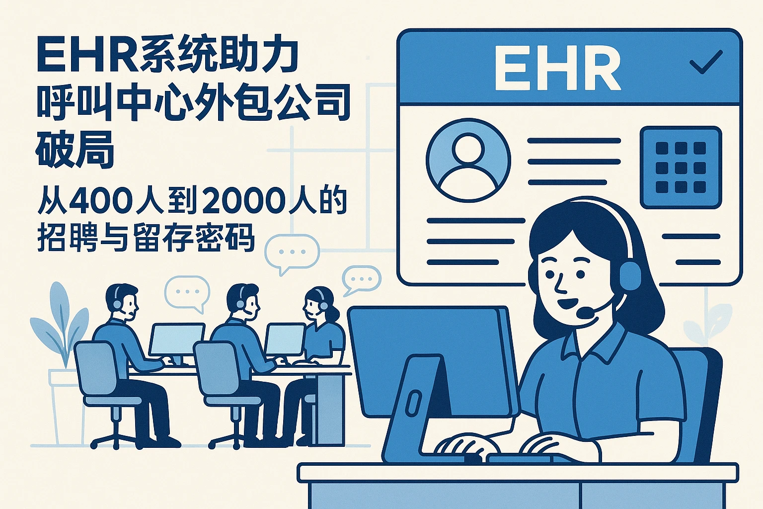 EHR系统助力呼叫中心外包公司破局：从400人到2000人的招聘与留存密码