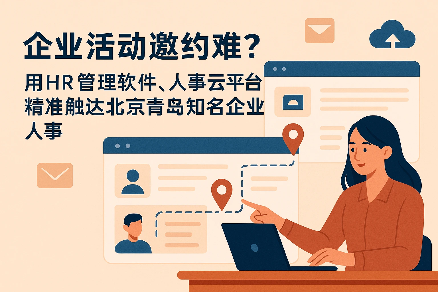 企业活动邀约难？用HR管理软件、人事云平台精准触达北京青岛知名企业人事