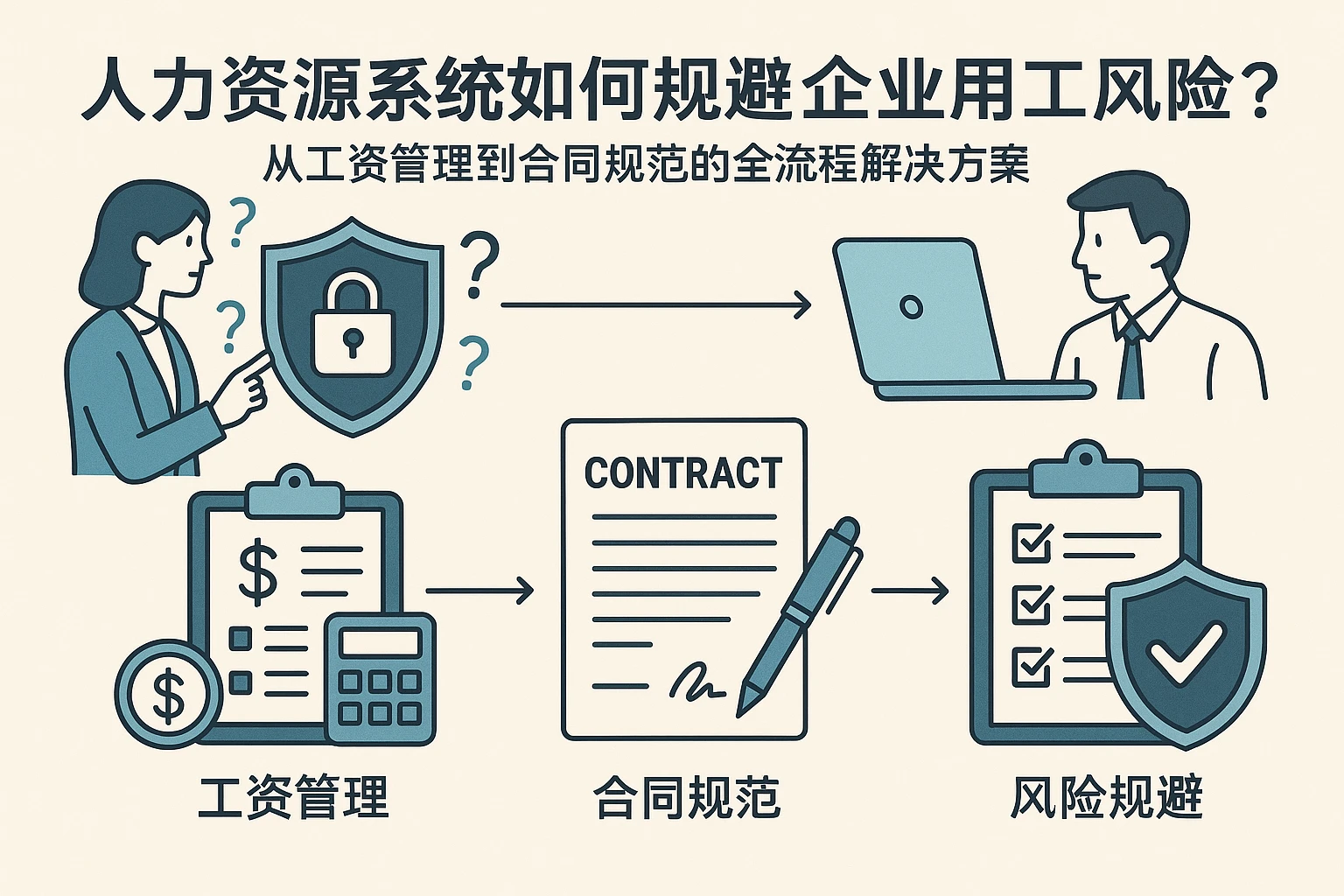 人力资源系统如何规避企业用工风险？从工资管理到合同规范的全流程解决方案