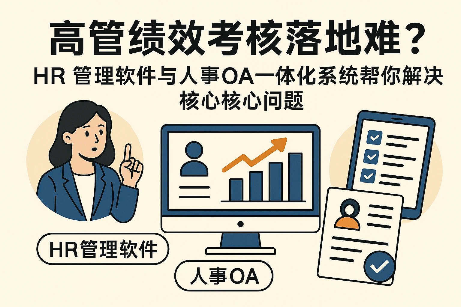高管绩效考核落地难？HR管理软件与人事OA一体化系统帮你解决核心问题
