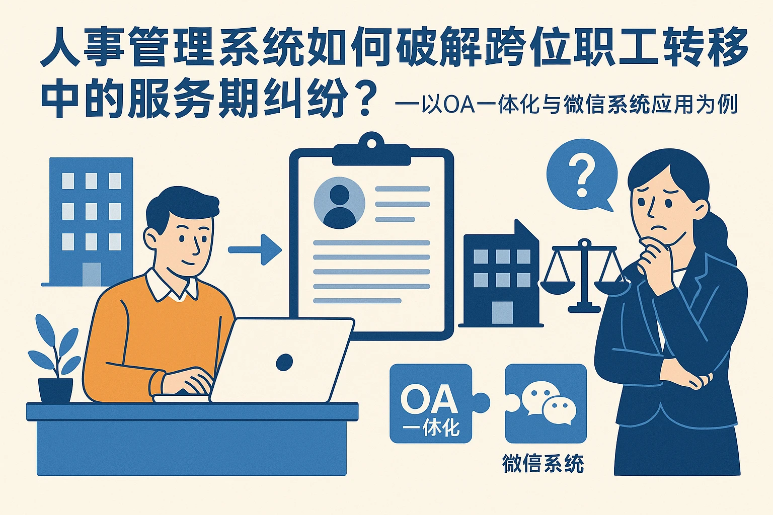 人事管理系统如何破解跨单位职工转移中的服务期纠纷？——以OA一体化与微信系统应用为例