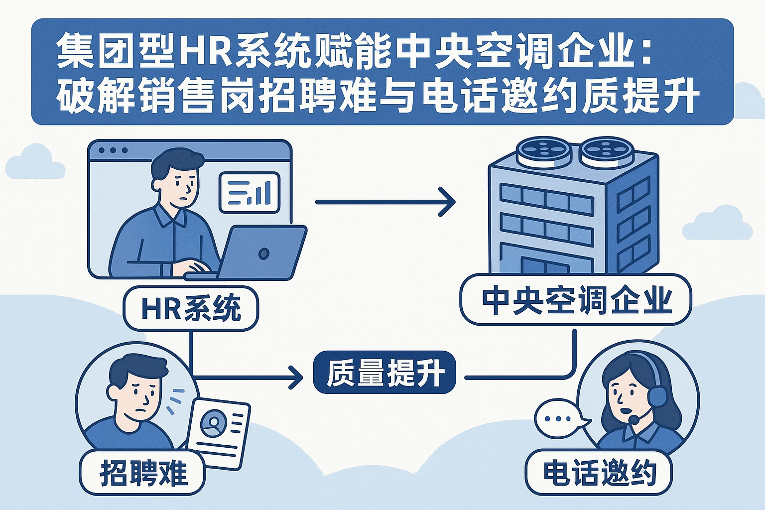 集团型HR系统赋能中央空调企业：破解销售岗招聘难与电话邀约质量提升