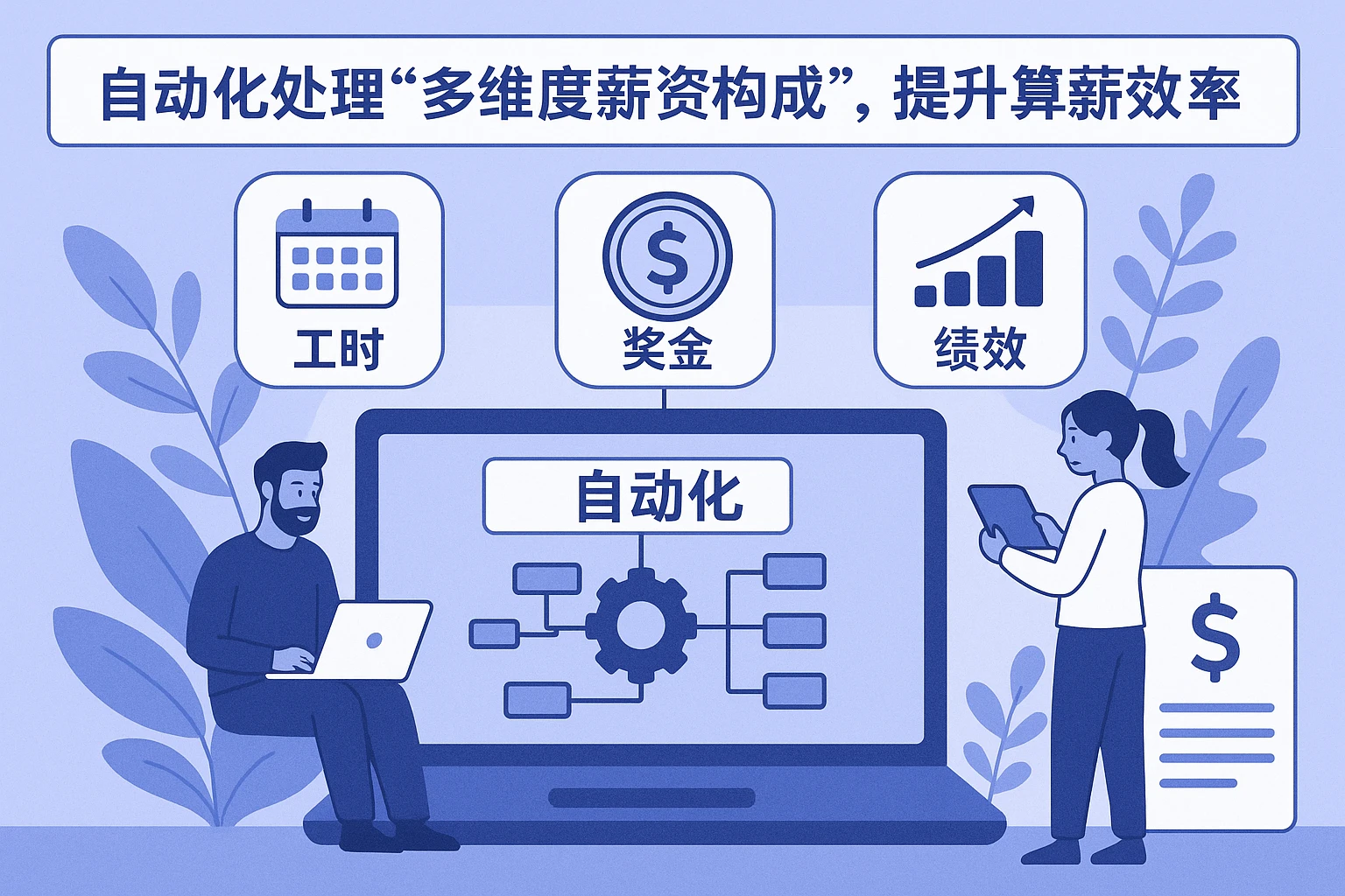 2. 自动化处理“多维度薪资构成”,提升算薪效率