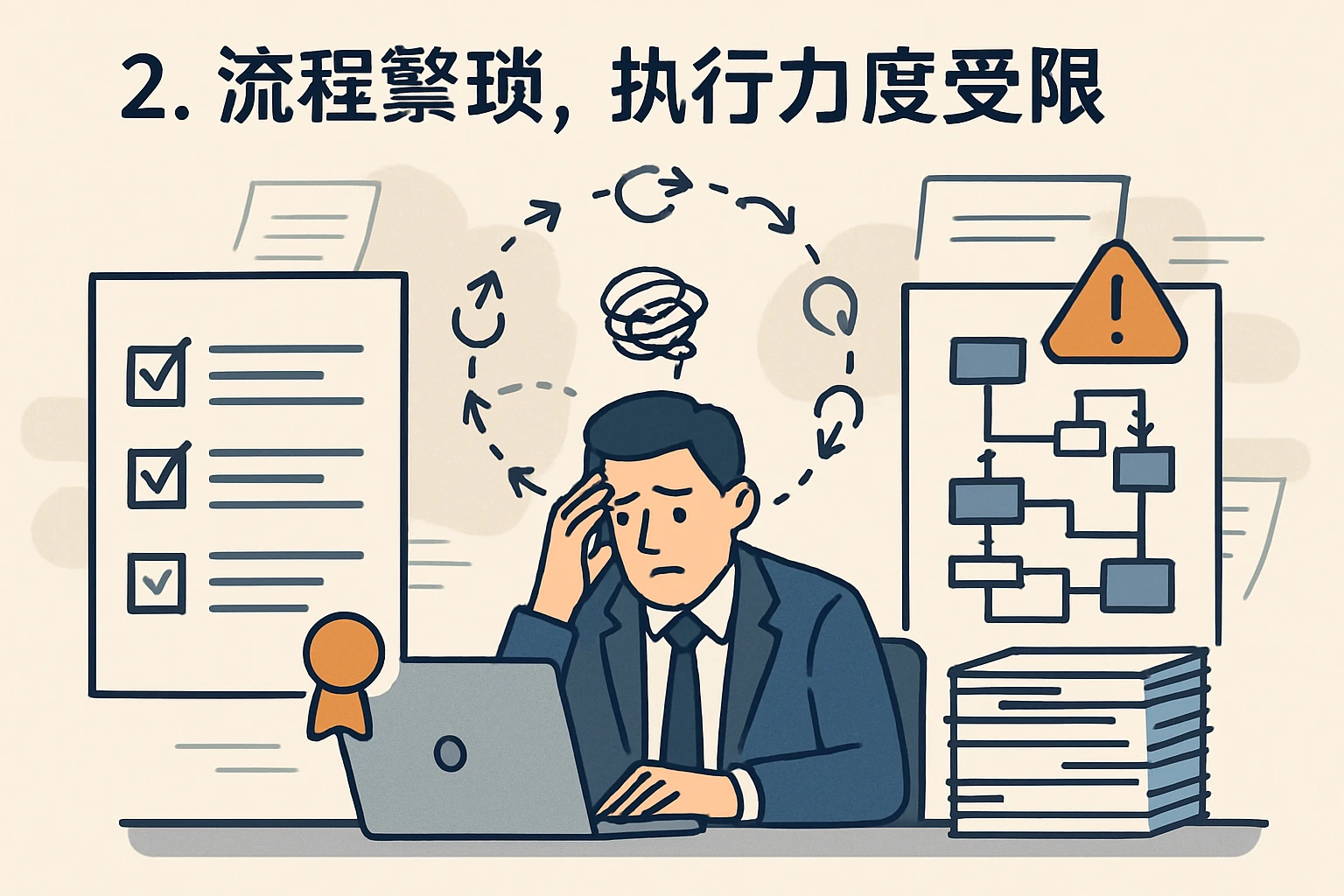 2. 流程繁琐，执行力度受限