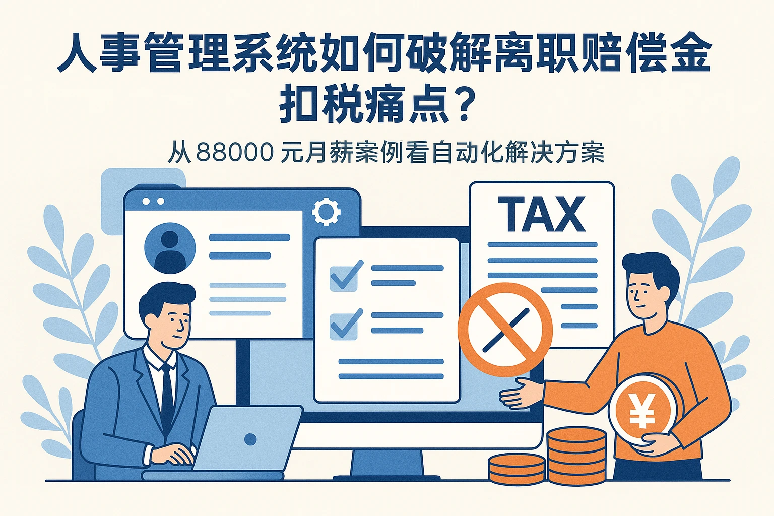 人事管理系统如何破解离职赔偿金扣税痛点？从88000元月薪案例看自动化解决方案