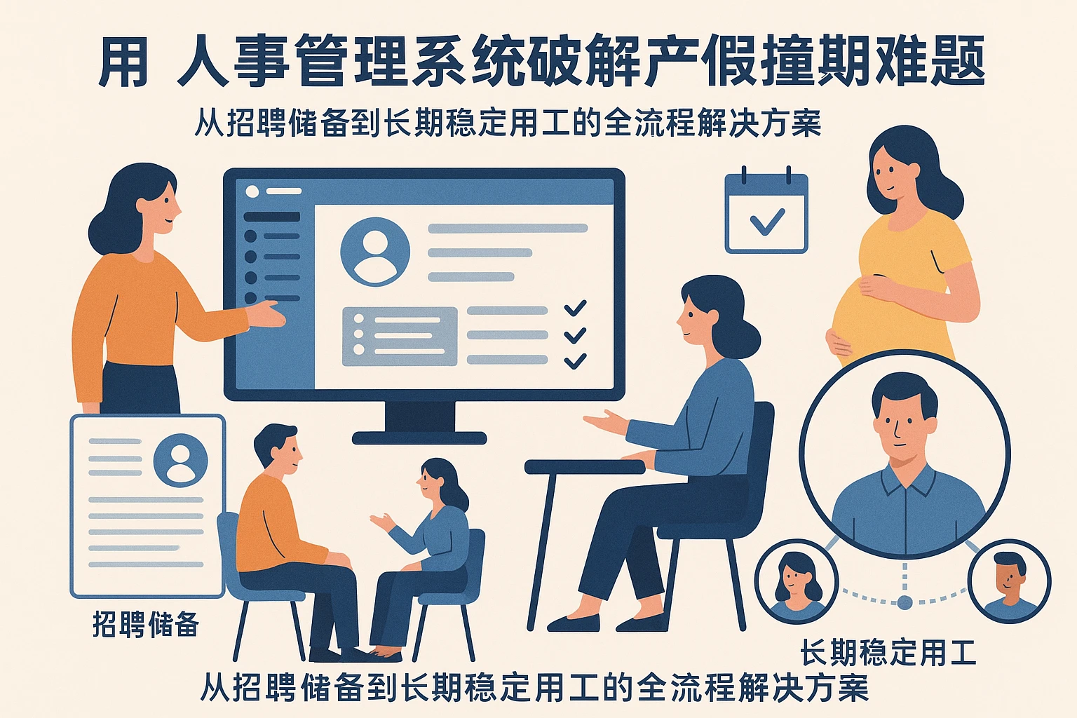 用人事管理系统破解产假撞期难题：从招聘储备到长期稳定用工的全流程解决方案