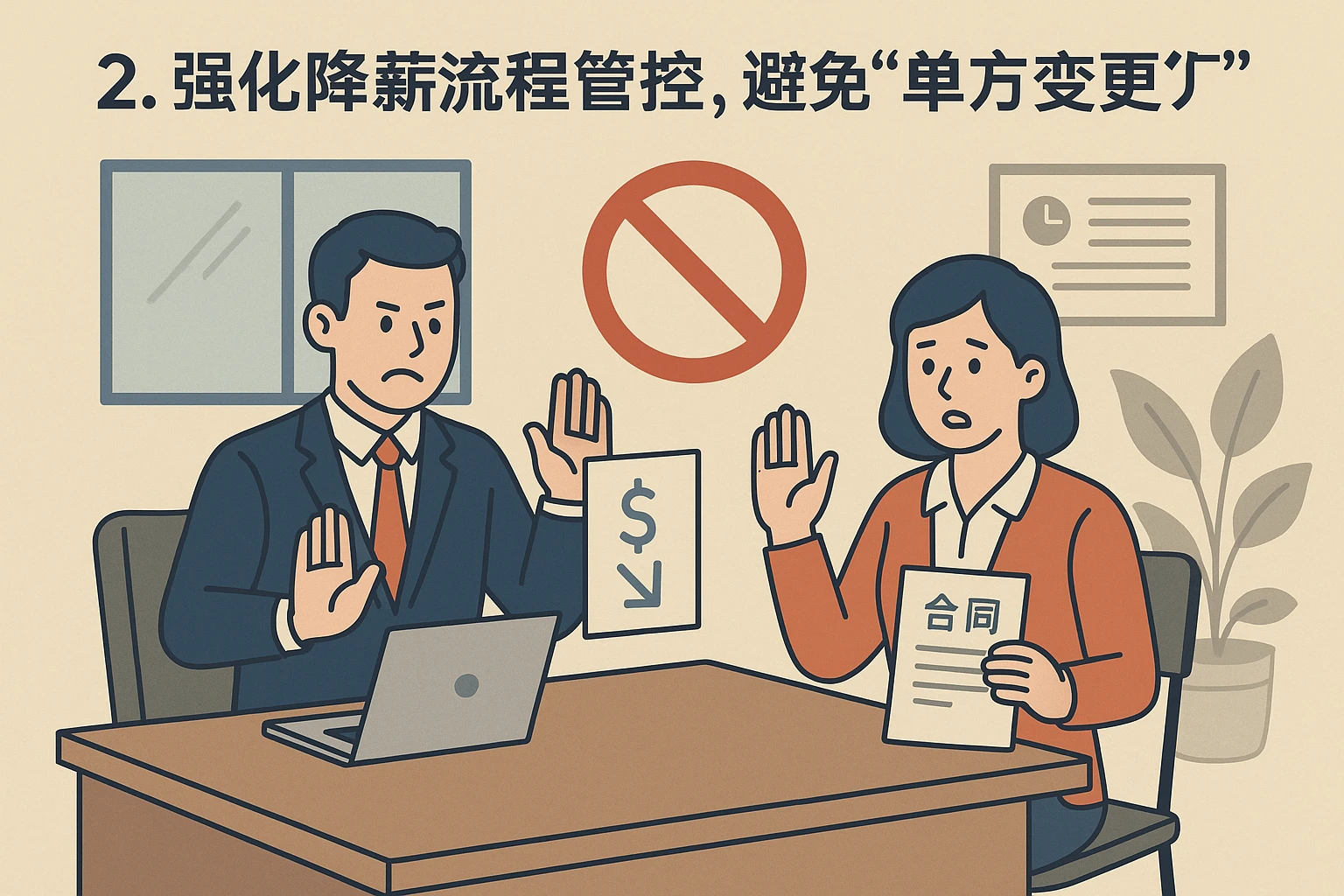 2. 强化降薪流程管控，避免“单方面变更”