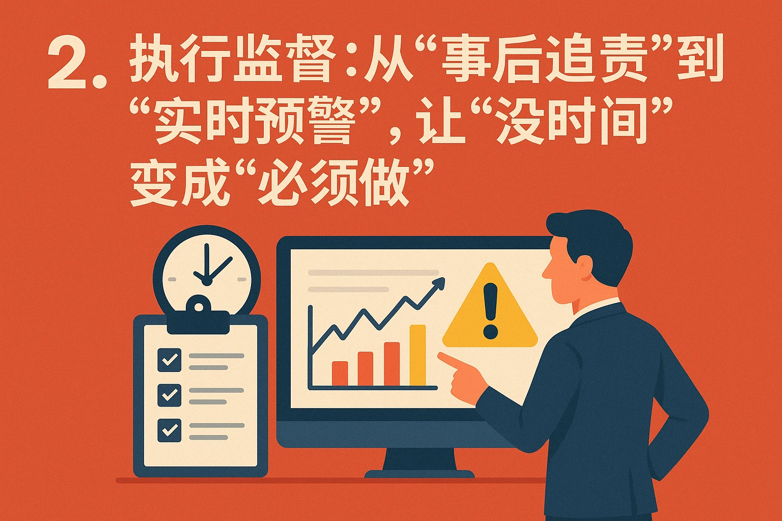 2. 执行监督：从“事后追责”到“实时预警”，让“没时间”变成“必须做”
