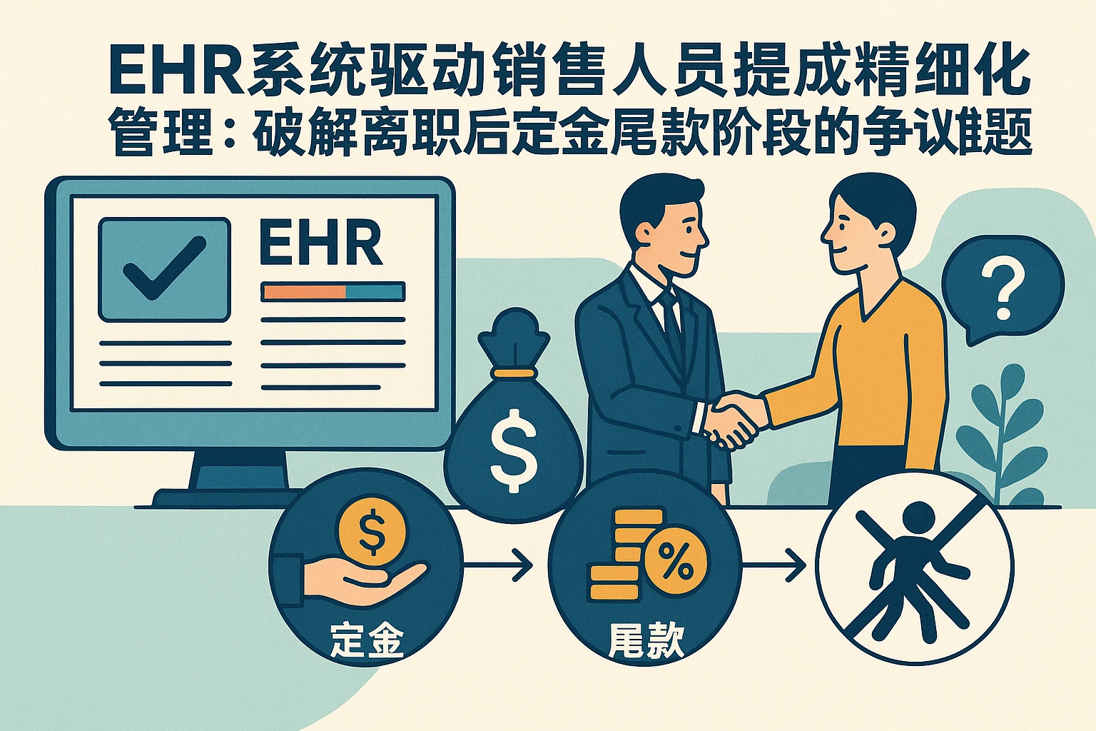 EHR系统驱动销售人员提成精细化管理：破解离职后定金尾款阶段的争议难题