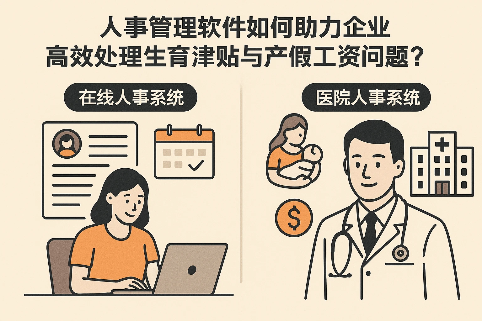 人事管理软件如何助力企业高效处理生育津贴与产假工资问题？——以在线人事系统与医院人事系统为例