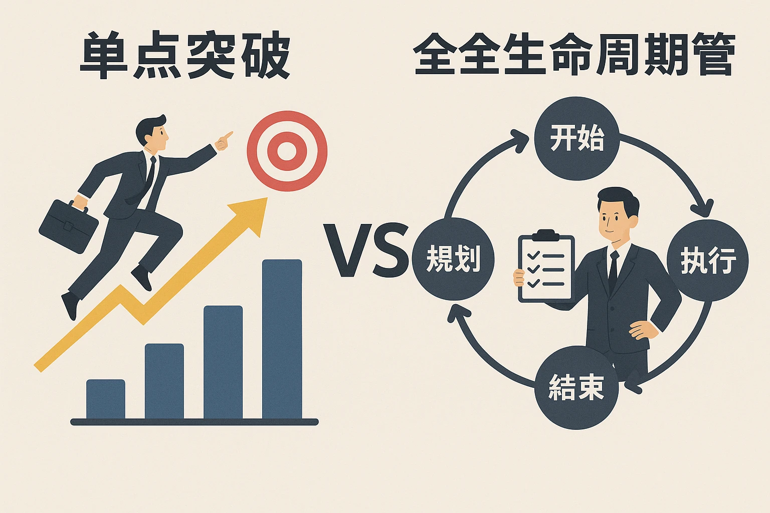 2. 工作内容：“单点突破” vs “全生命周期管理”