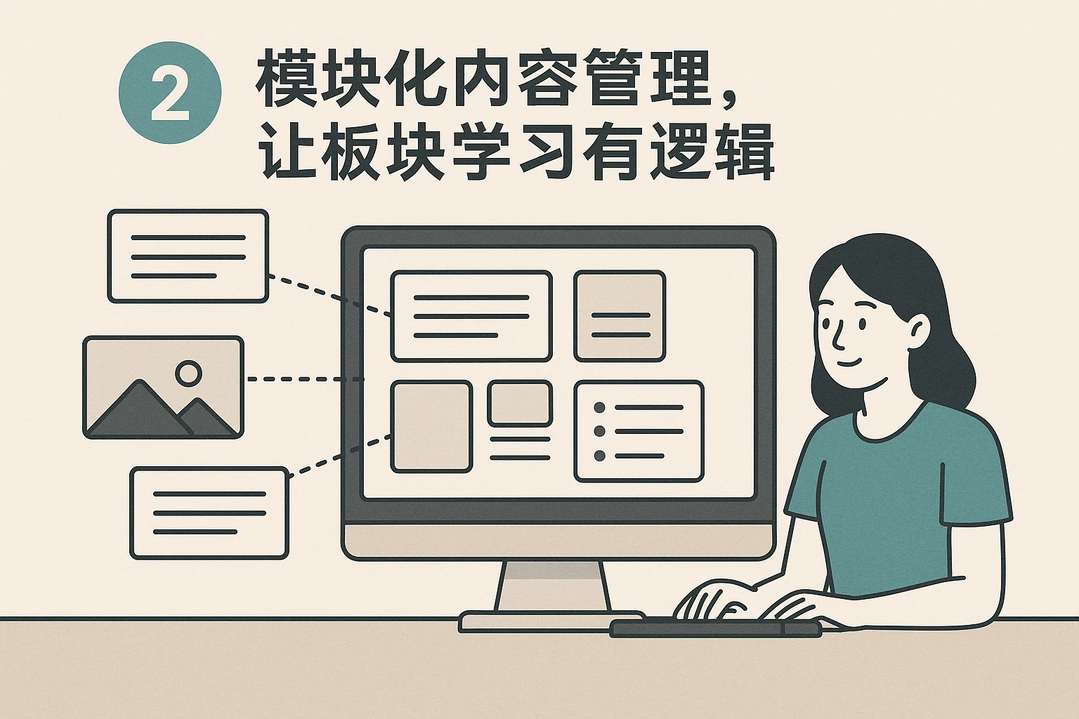 2. 模块化内容管理，让板块学习有逻辑