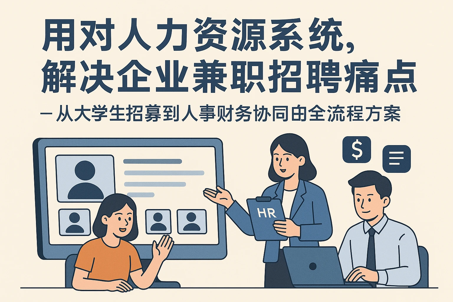 用对人力资源系统，解决企业兼职招聘痛点——从大学生招募到人事财务协同的全流程方案