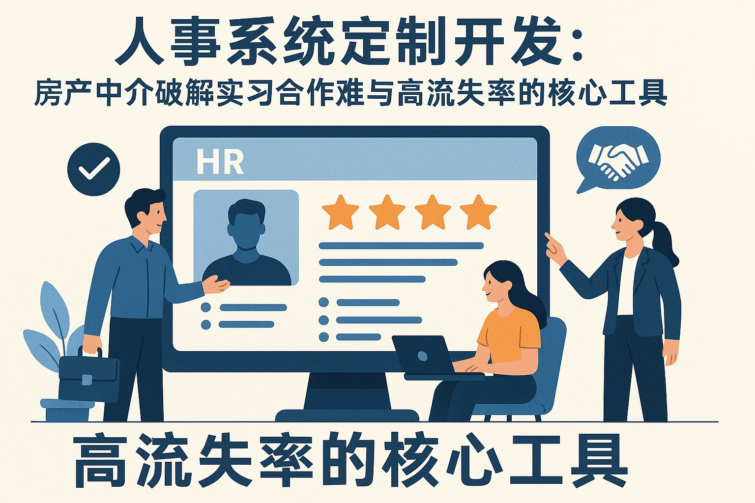 人事系统定制开发：房产中介破解实习合作难与高流失率的核心工具