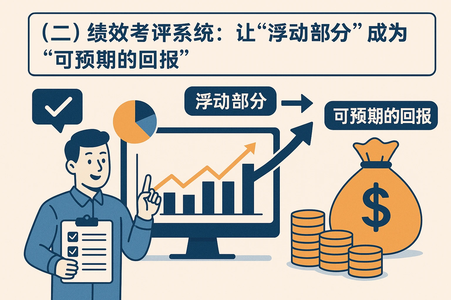 （二）绩效考评系统：让“浮动部分”成为“可预期的回报”