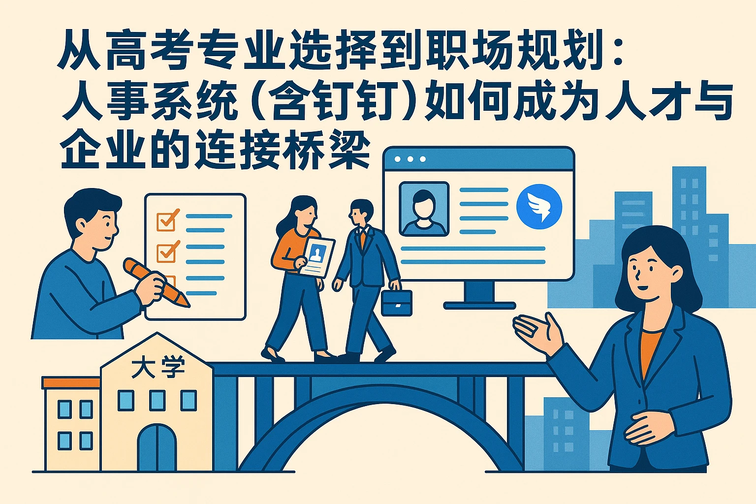 从高考专业选择到职场规划：人事系统（含钉钉）如何成为人才与企业的连接桥梁