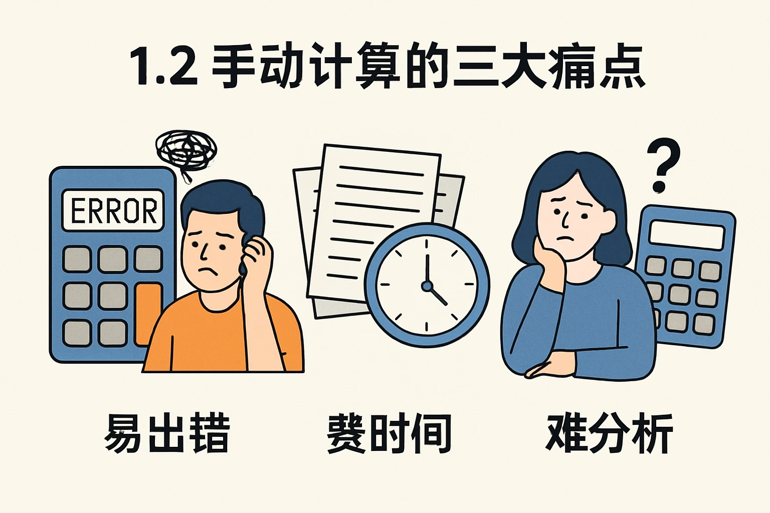 1.2 手动计算的三大痛点