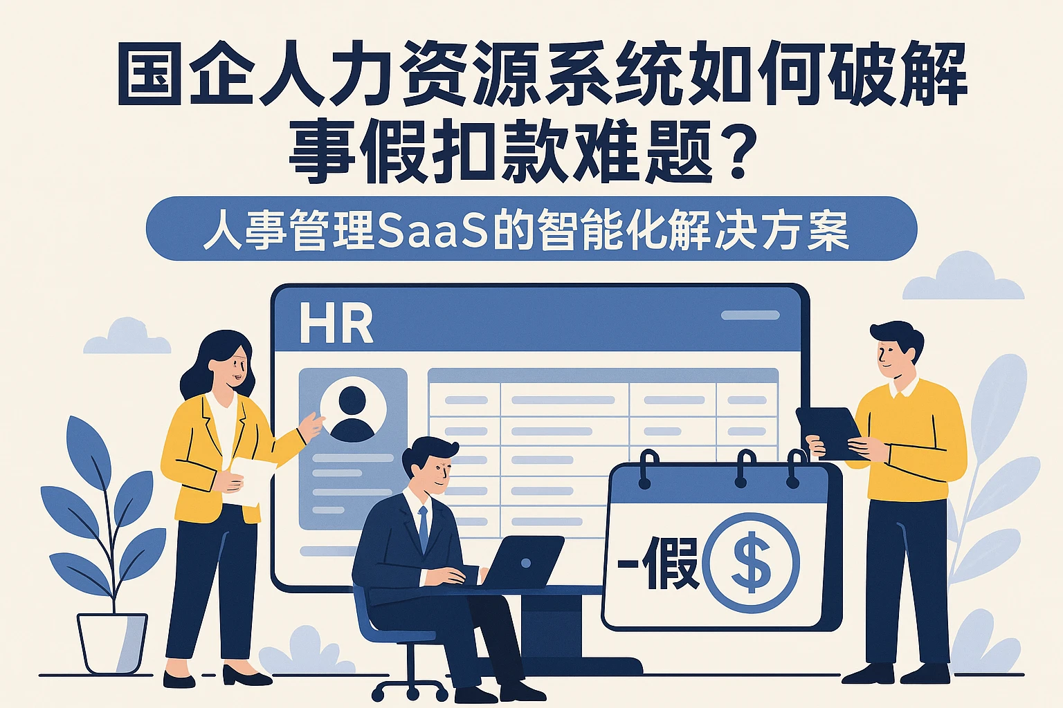 国企人力资源系统如何破解事假扣款难题？人事管理SaaS的智能化解决方案