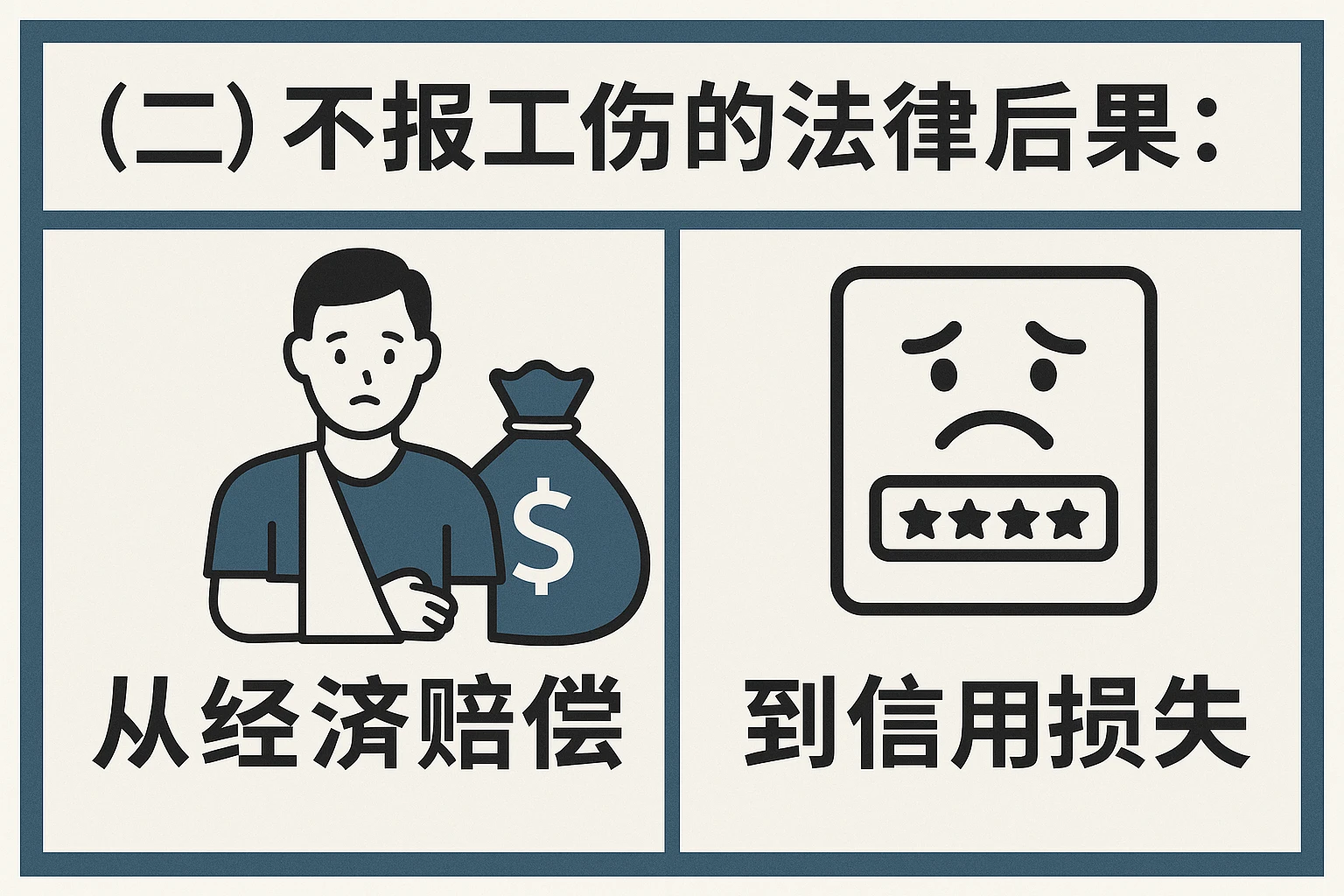 （二）不报工伤的法律后果：从经济赔偿到信用损失