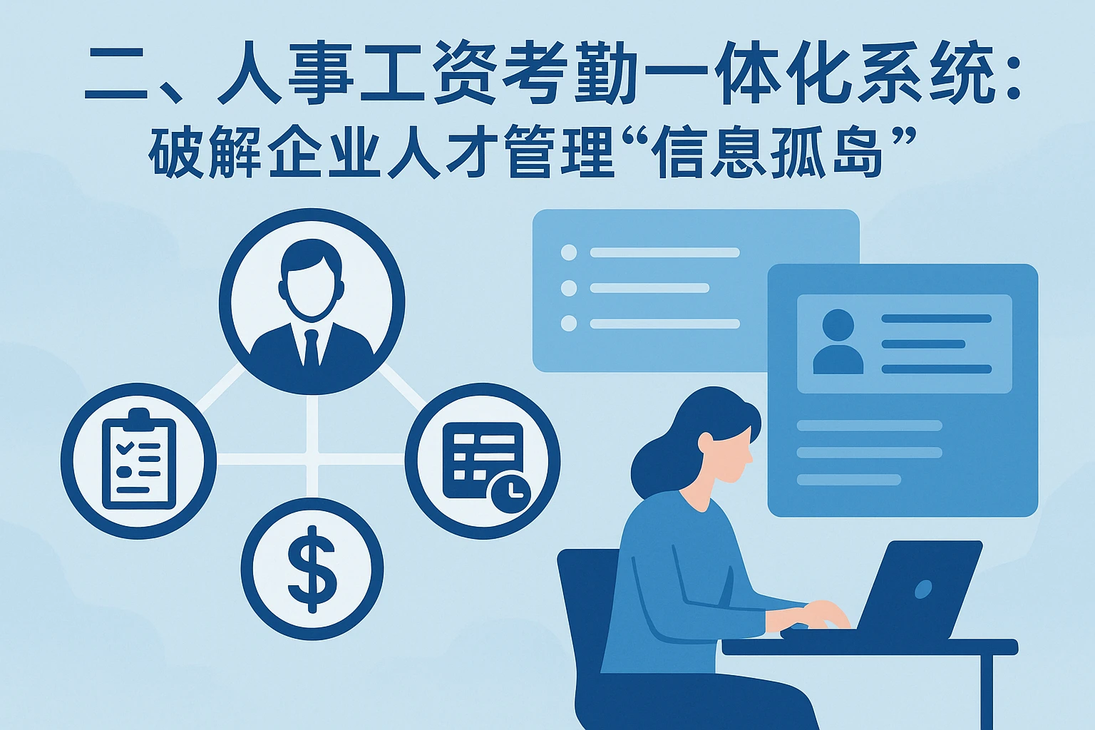 二、人事工资考勤一体化系统：破解企业人才管理“信息孤岛”