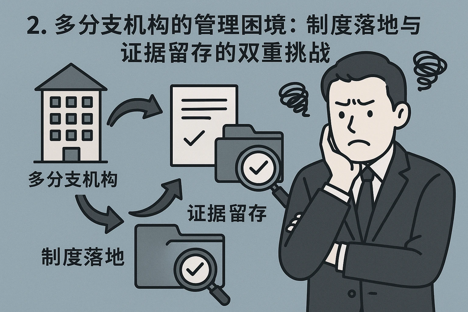 2. 多分支机构的管理困境：制度落地与证据留存的双重挑战