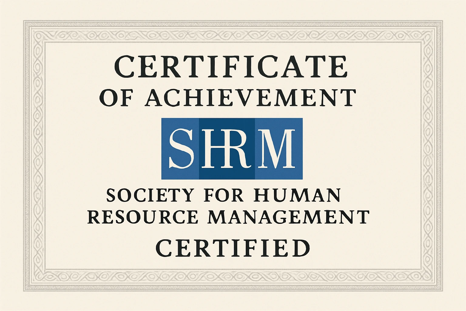 SHRM（美国人力资源管理协会）证书