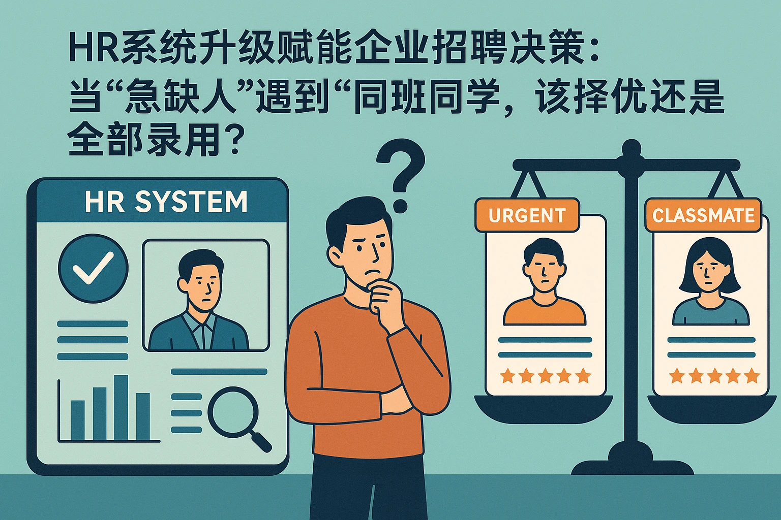 HR系统升级赋能企业招聘决策：当“急缺人”遇到“同班同学”，该选择优还是全部录用？