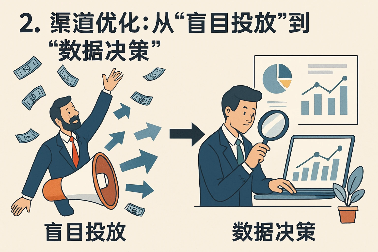 2. 渠道优化：从“盲目投放”到“数据决策”