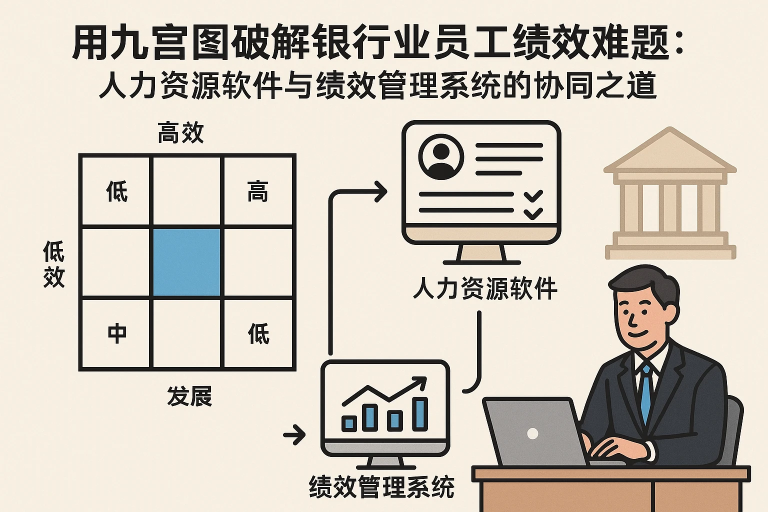 用九宫图破解银行业员工绩效难题：人力资源软件与绩效管理系统的协同之道
