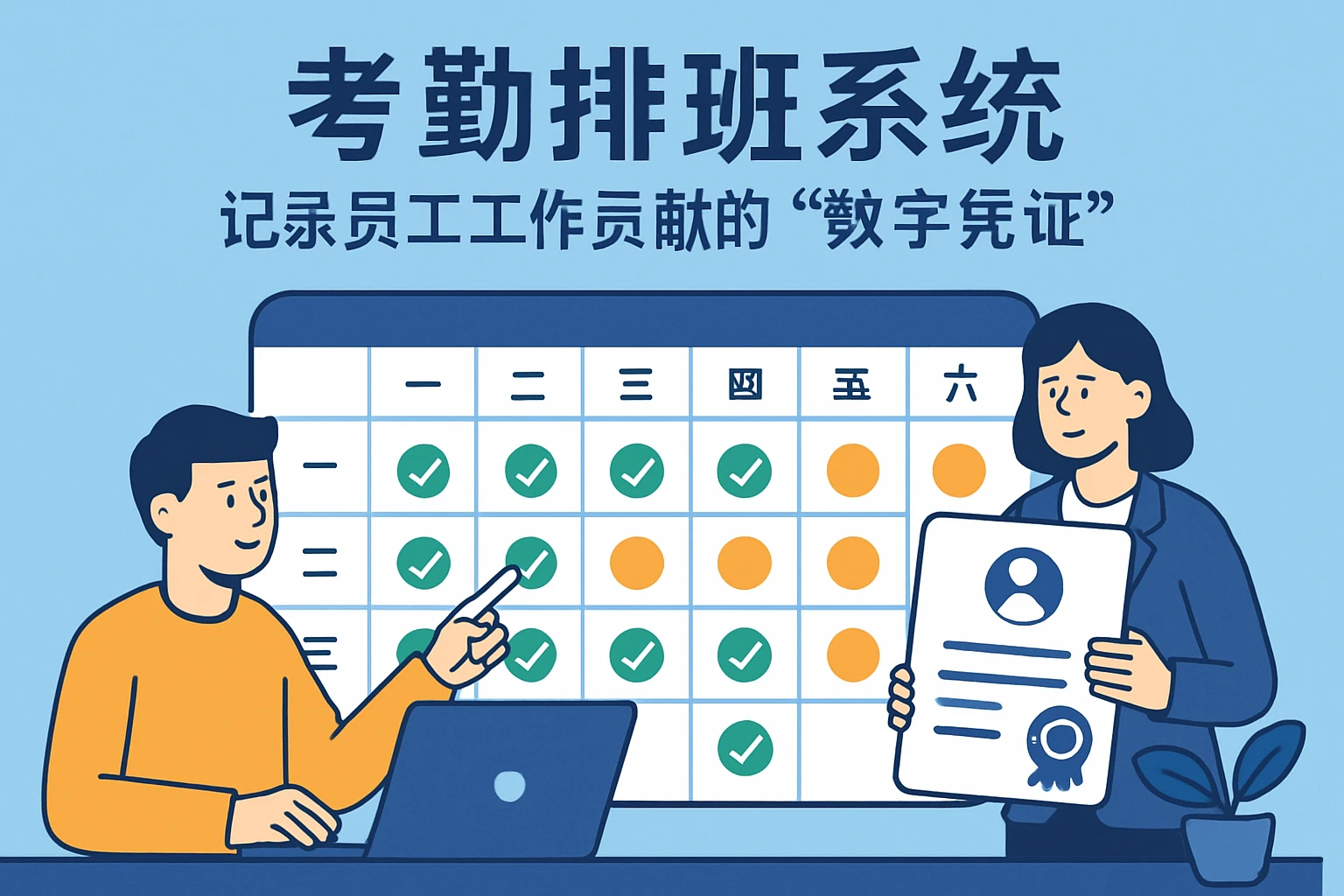 1. 考勤排班系统：记录员工工作贡献的“数字凭证”