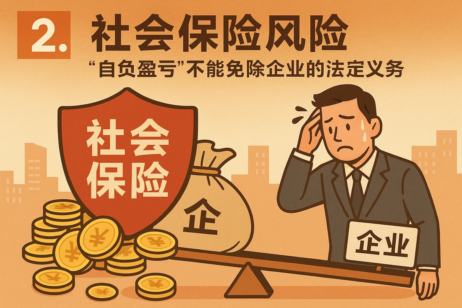 2. 社会保险风险：“自负盈亏”不能免除企业的法定义务