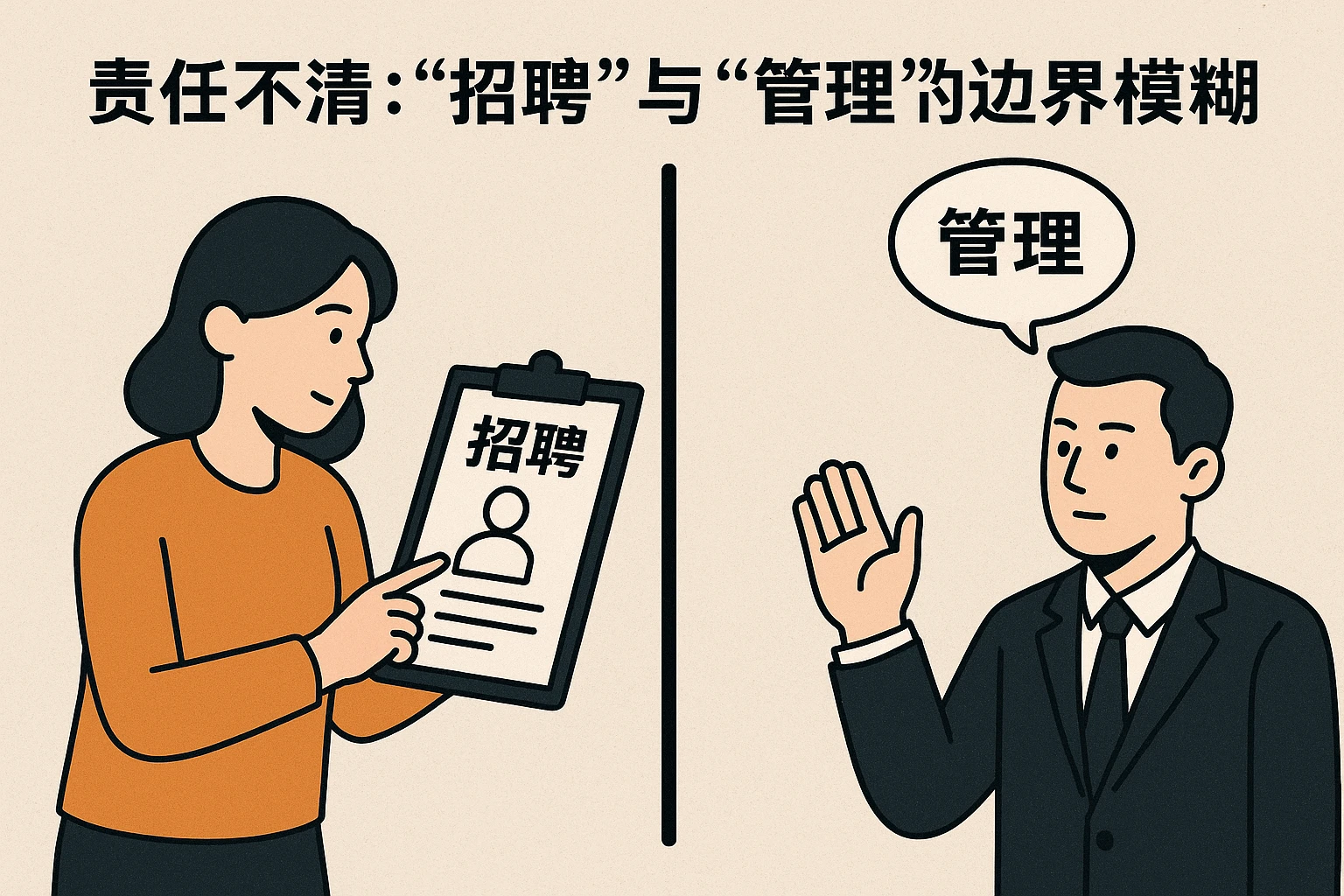 2. 责任不清：“招聘”与“管理”的边界模糊