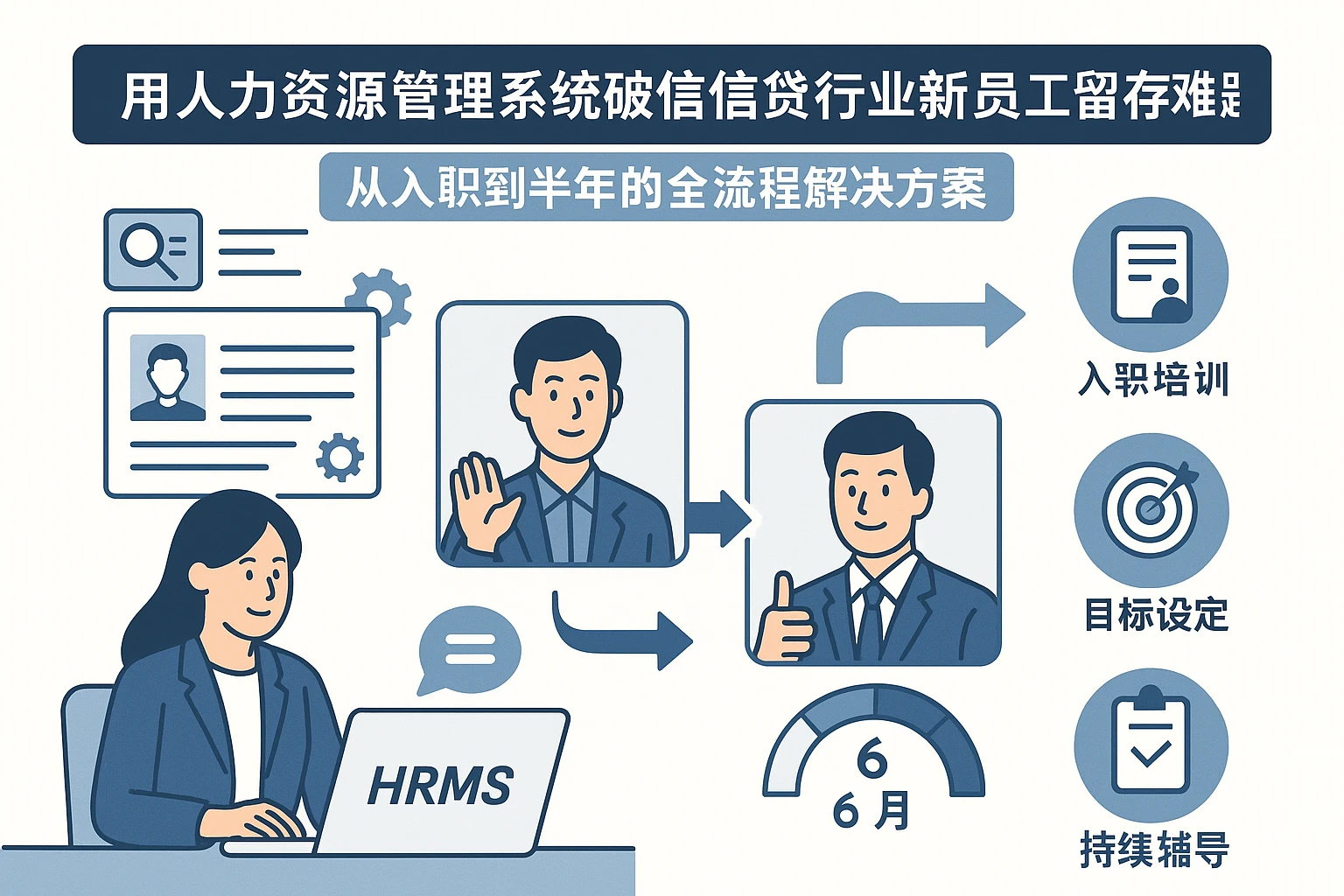 用人力资源管理系统破解信贷行业新员工留存难题：从入职到半年的全流程解决方案