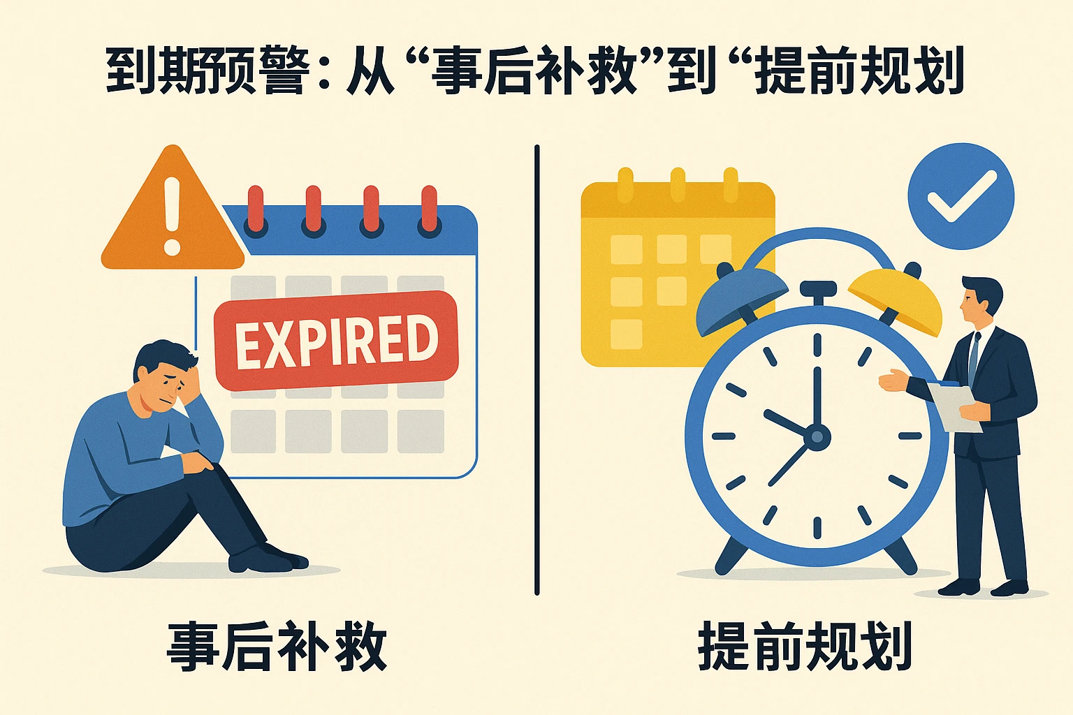 2. 到期预警：从“事后补救”到“提前规划”