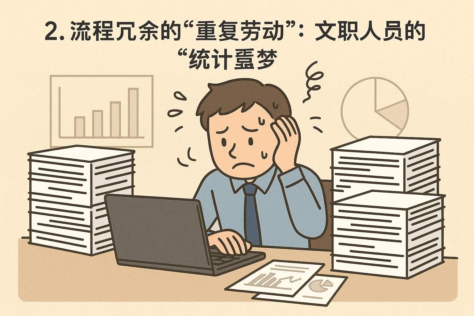 2. 流程冗余的“重复劳动”：文职人员的“统计噩梦”