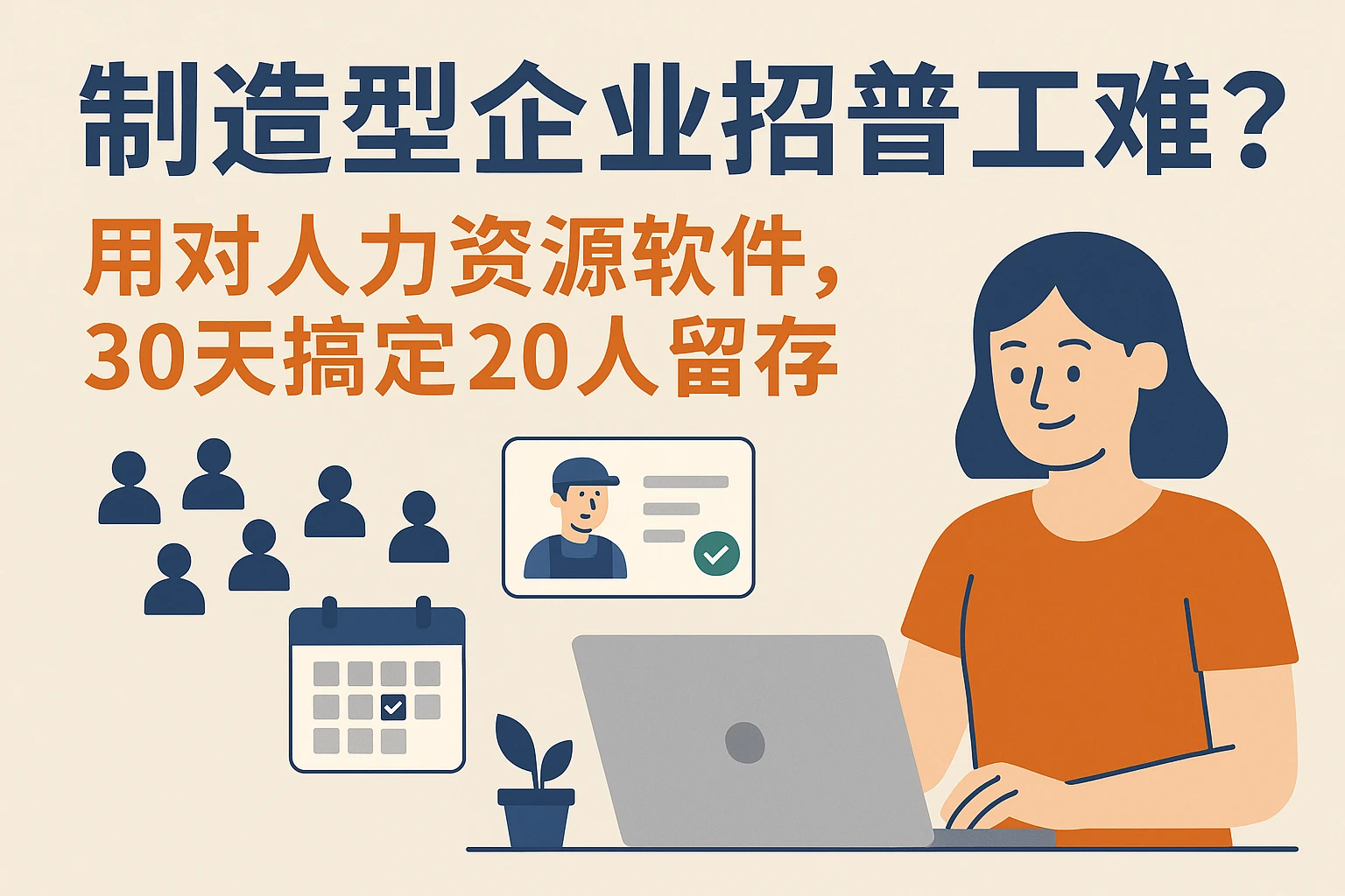 制造型企业招普工难？用对人力资源软件，30天搞定20人留存