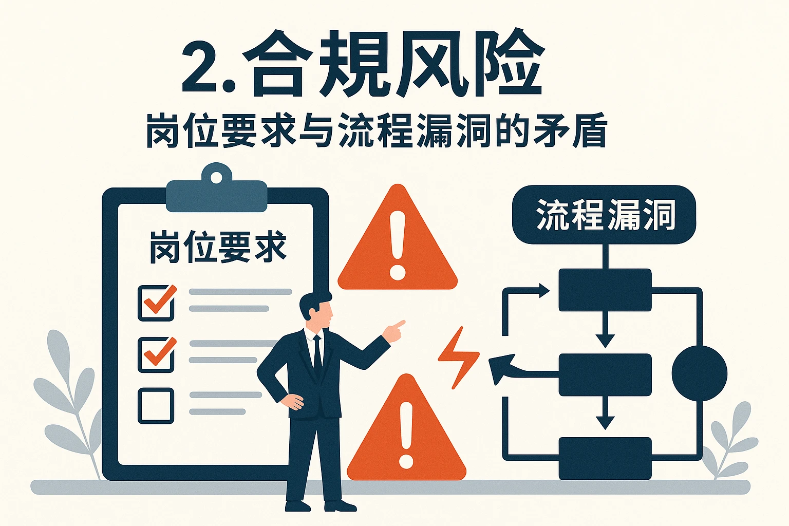 2. 合规风险：岗位要求与流程漏洞的矛盾