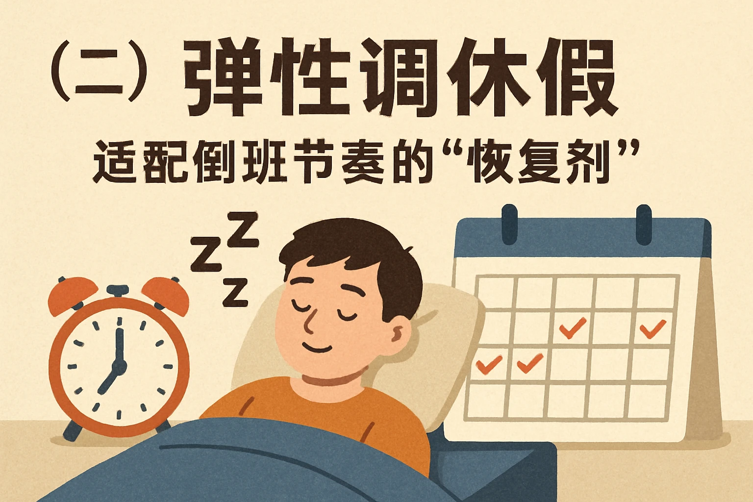 （二）弹性调休假：适配倒班节奏的“恢复剂”