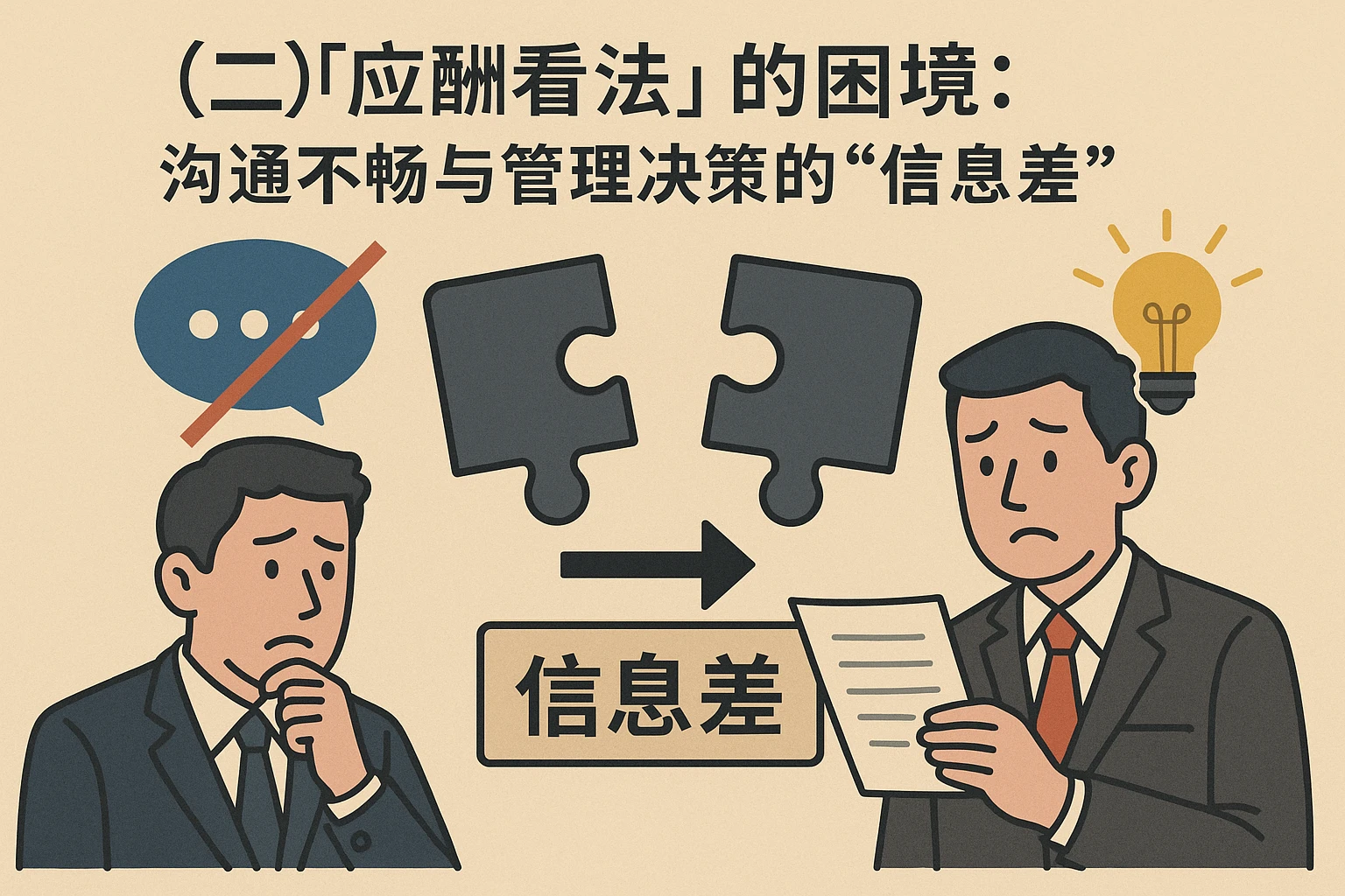 （二）“应酬看法”的困境：沟通不畅与管理决策的“信息差”