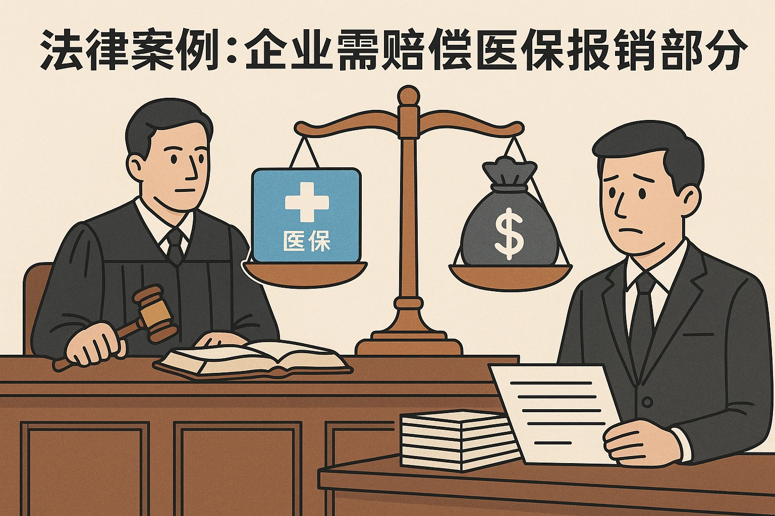 2. 司法案例：企业需赔偿医保报销部分
