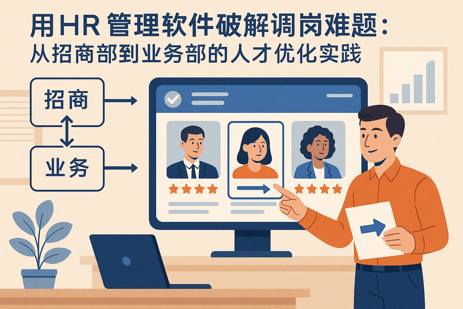用HR管理软件破解调岗难题：从招商部到业务部的人才优化实践