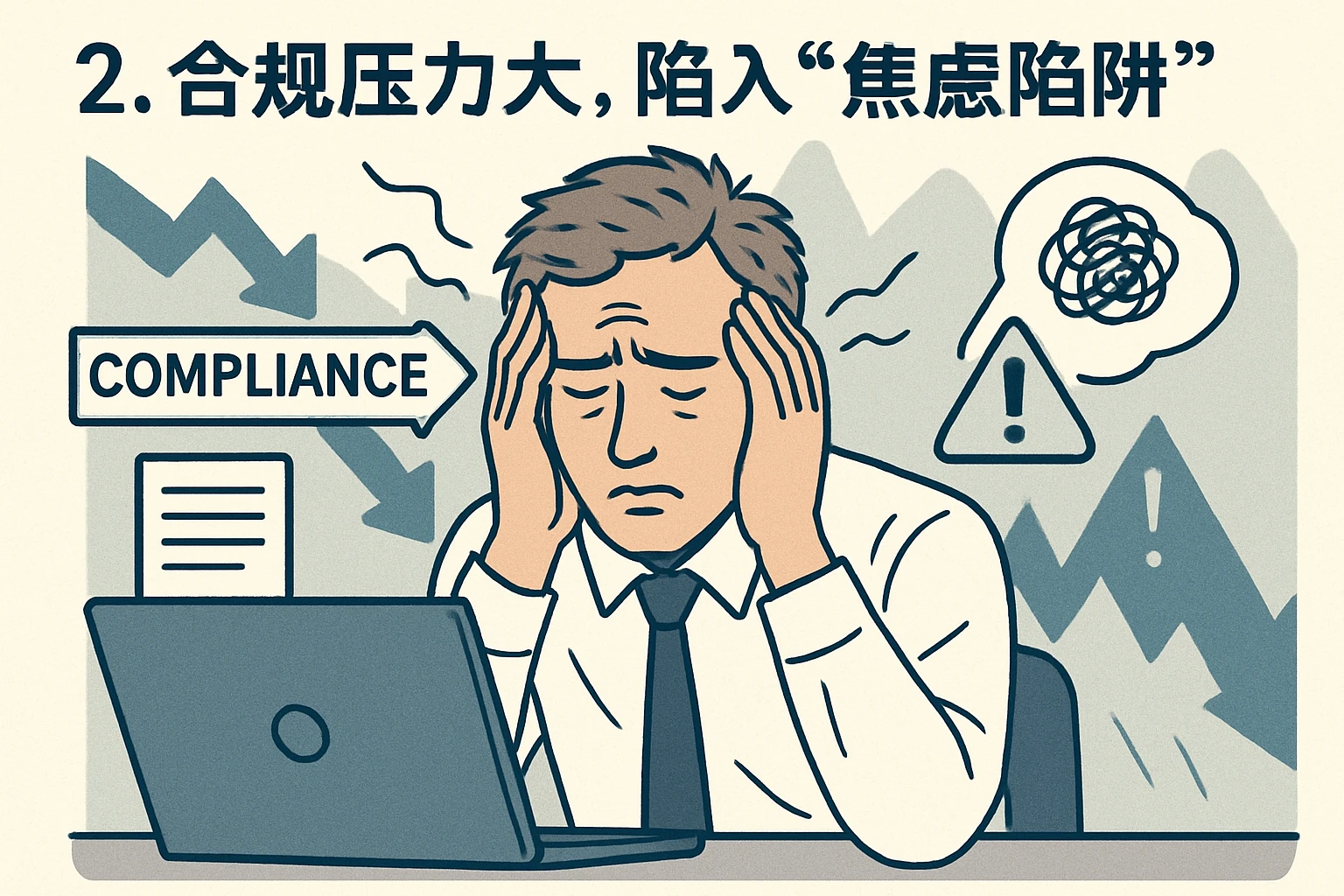 2. 合规压力大，陷入“焦虑陷阱”
