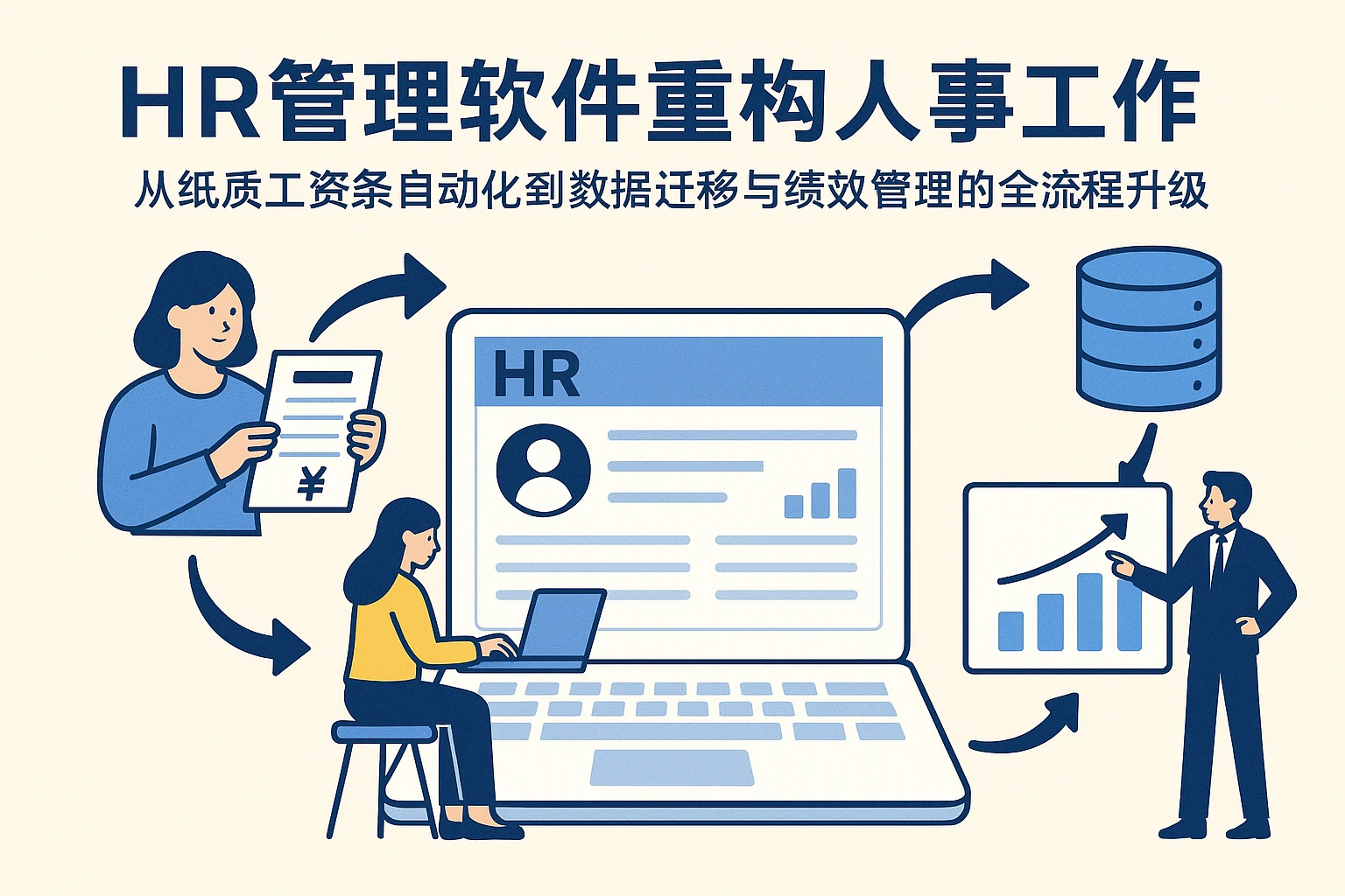 HR管理软件重构人事工作：从纸质工资条自动化到数据迁移与绩效管理的全流程升级
