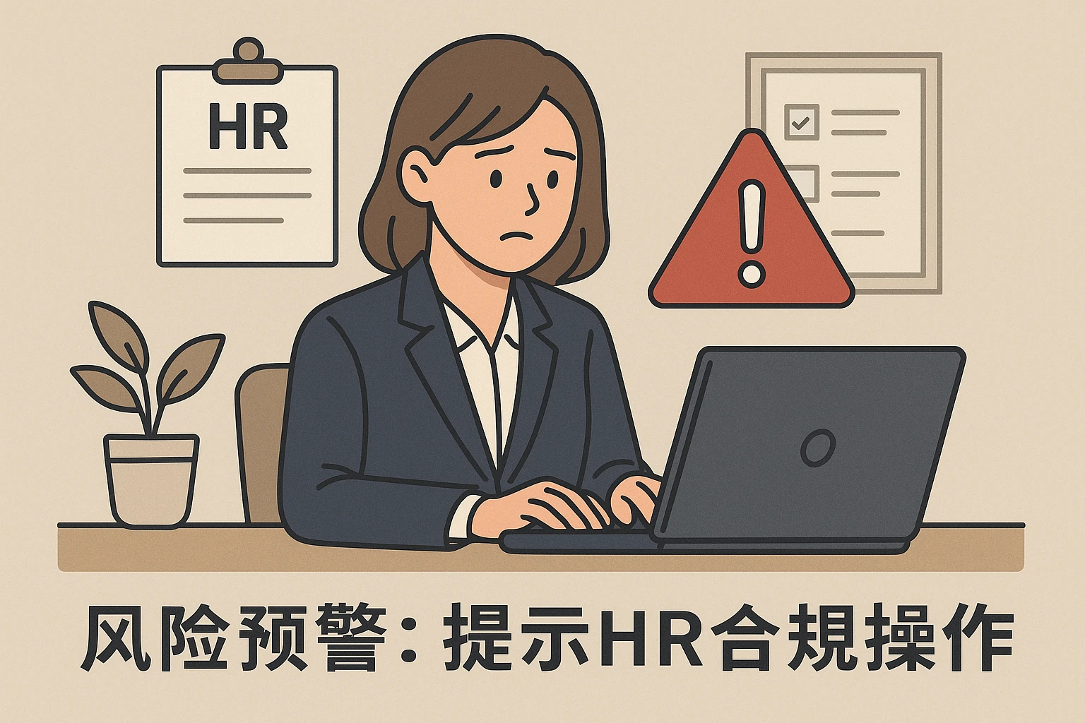 2. 风险预警：提示HR合规操作