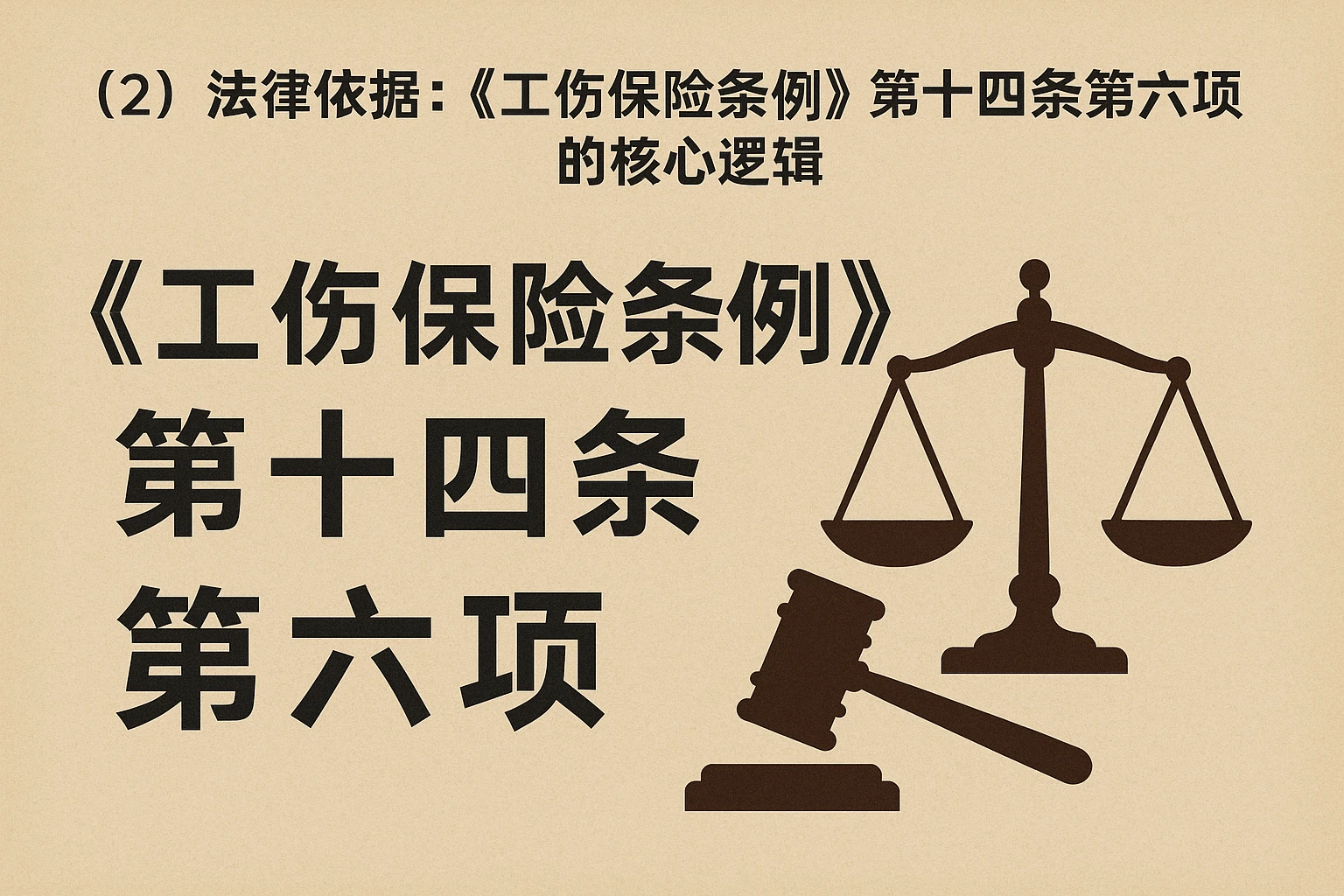 （2）法律依据：《工伤保险条例》第十四条第六项的核心逻辑