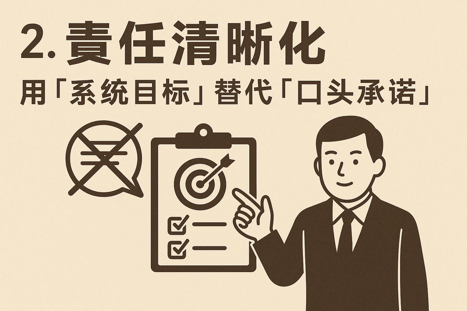 2. 责任清晰化：用“系统目标”替代“口头承诺”