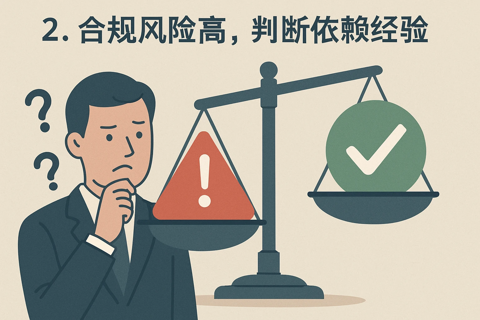 2. 合规风险高，判断依赖经验
